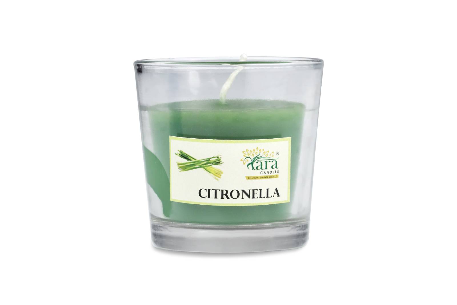 Citronella Aroma Votive Glass Candle Tara Candles